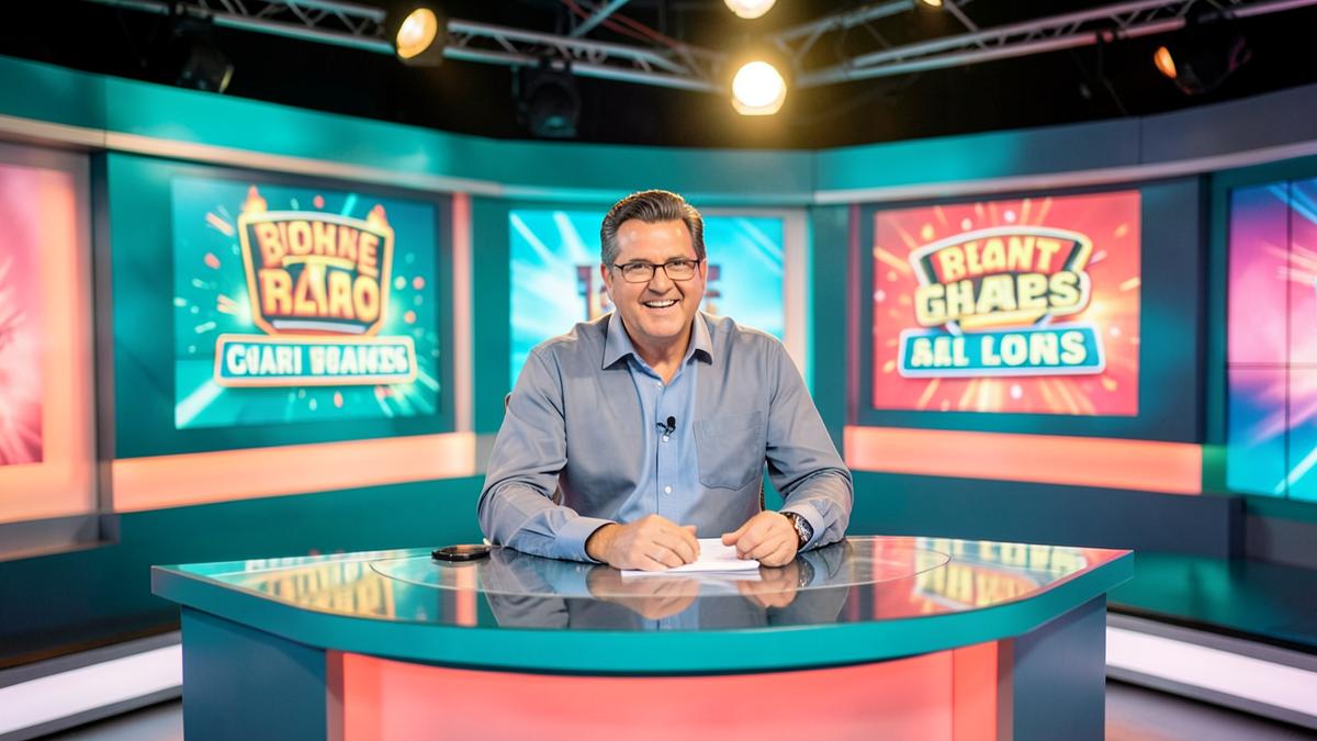 Show Me The Wow studio set with the host at his desk